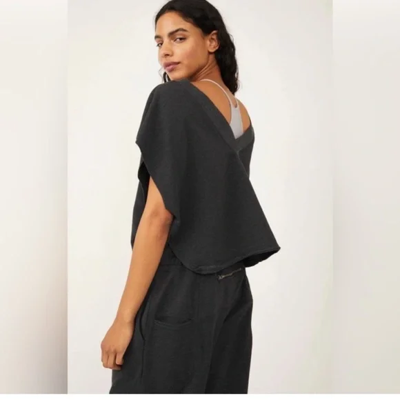 Free People Nothing but Sweats reversible v neck tee - Picture 3 of 6